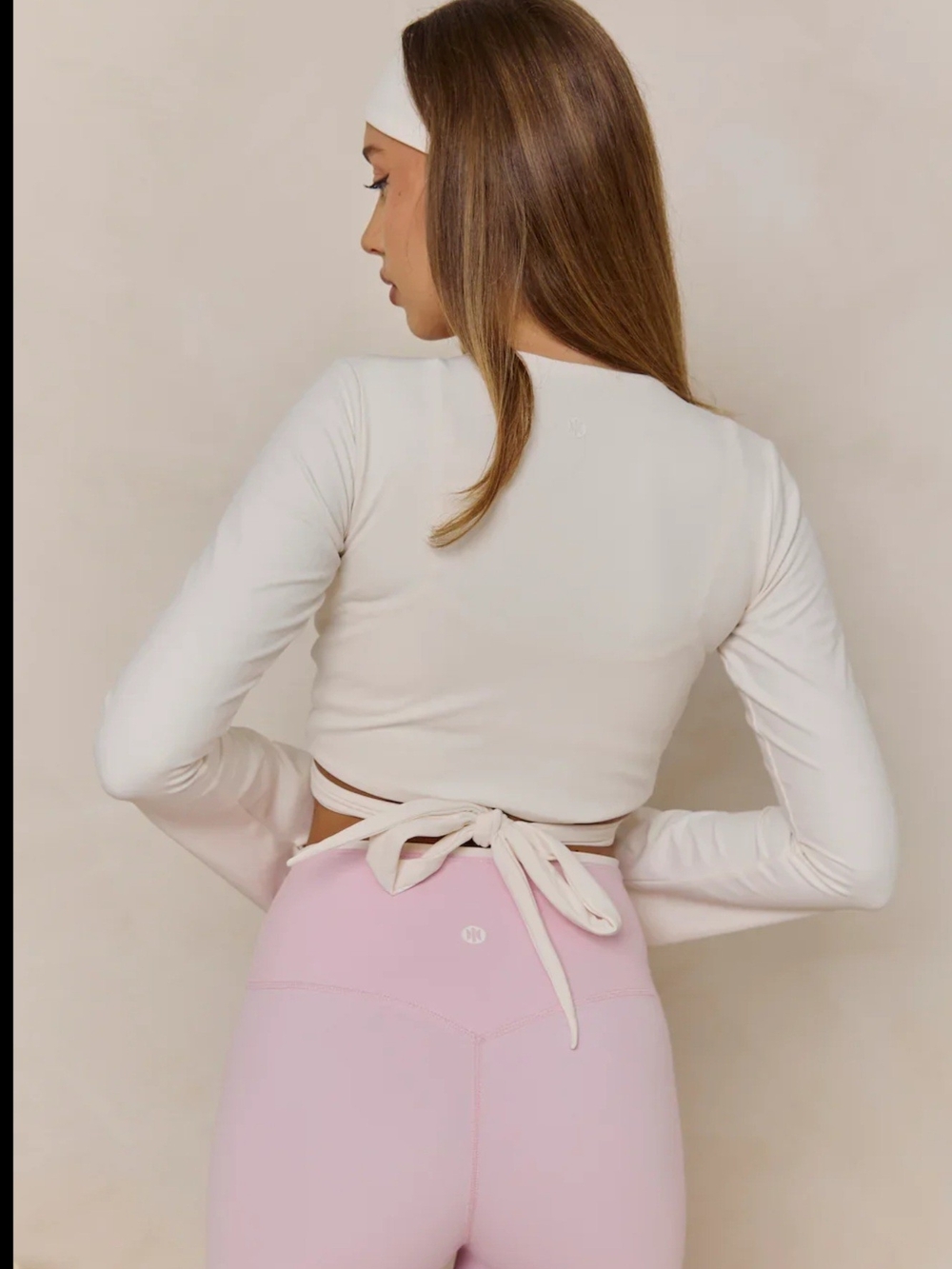 Astoria activewear Live Luxe wrap sleeved crop top size Medium - Picture 2 of 10